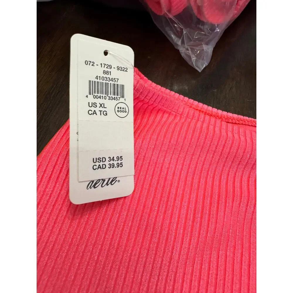 Aerie pink ribbed swimsuit cover up mini skirt in XL